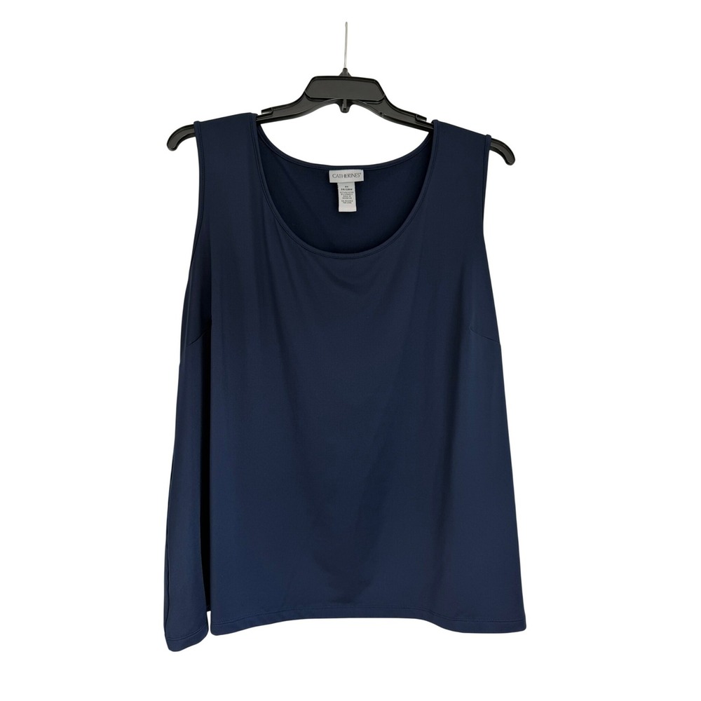 Catherines Navy Blue Sleeveless Scoop Neck Tank Top Plus Size 3X 26/28W Shell